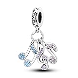 La breloque est compatible avec les bracelets Pandora, Troll, Chamilia, Biagi et la plupart des marques de bracelets américains et européens de style serpent Taille du trou : 4,5 mm à 5 mm Cadeau parfait pour maman, maman, épouse, grand-mère, grand-m...