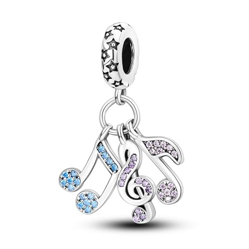 Image of Music Ladybird Lucky Hamsa Wedding Travel Daughter Charm Bead Pendant 925 Sterling Silver Compatible With Pandora Charm Moments Bracelet (Music Notes Clef Minute Orchestra Musician Love)