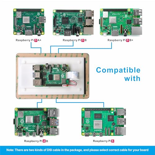 Image of OSOYOO 7 inch DSI Touch Screen 720x1280 IPS Display, DSI Power & Video (No Extra Cables), Portrait /Landscape Rotatable Bare Screen for Raspberry Pi4B /3B+ /3B /3A+ /5