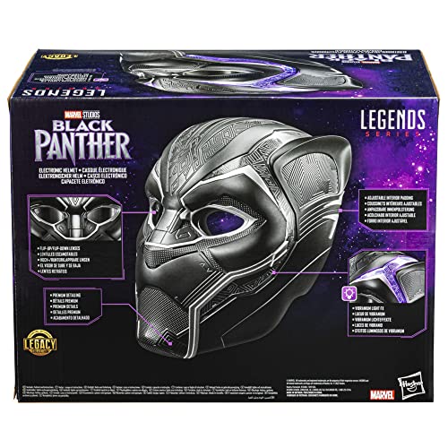 Capacete Eletrônico Marvel Legends Series Ajustável Pantera Negra - F3453 - Hasbro