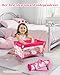 BABESIDE 7PCS Baby Doll Crib for 18'' Dolls, Baby Doll Bed with Storage Bag and Feeding Care Accessories Set , Toy Crib Doll Furniture for Girls Age 3+,Pack n Play Toy Gift for Kids