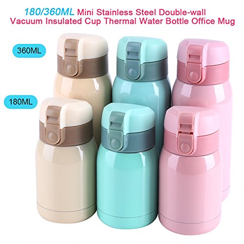 Vacío Aislado Taza de Acero Inoxidable, Mini Doble Pared Rebote Cap aislados de Viaje de Agua Caliente Botella 180… - Imagen 5