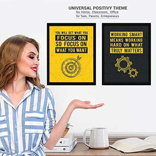 Image of Chaka Chaundh - Suitable office Quotes Frames- Motivational Quotes Frames, Posters, Multicolorcolour (34 X 27 X 4 Cm) - Set of 4, Acrylic( Wall Mount)