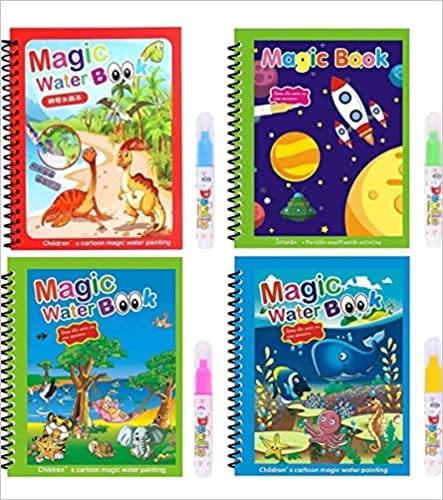 SNOZIO Magic Water Coloring Doodle Book&Magic Pen Reusable Magic Water Quick Dry Book Water Coloring Book Doodle With Magic Pen Painting Board For Children Education Drawing Pad (Pack Of 4)Multicolor (B0BRQ7HCP8) Amazon Price History, Amazon Price Tracker