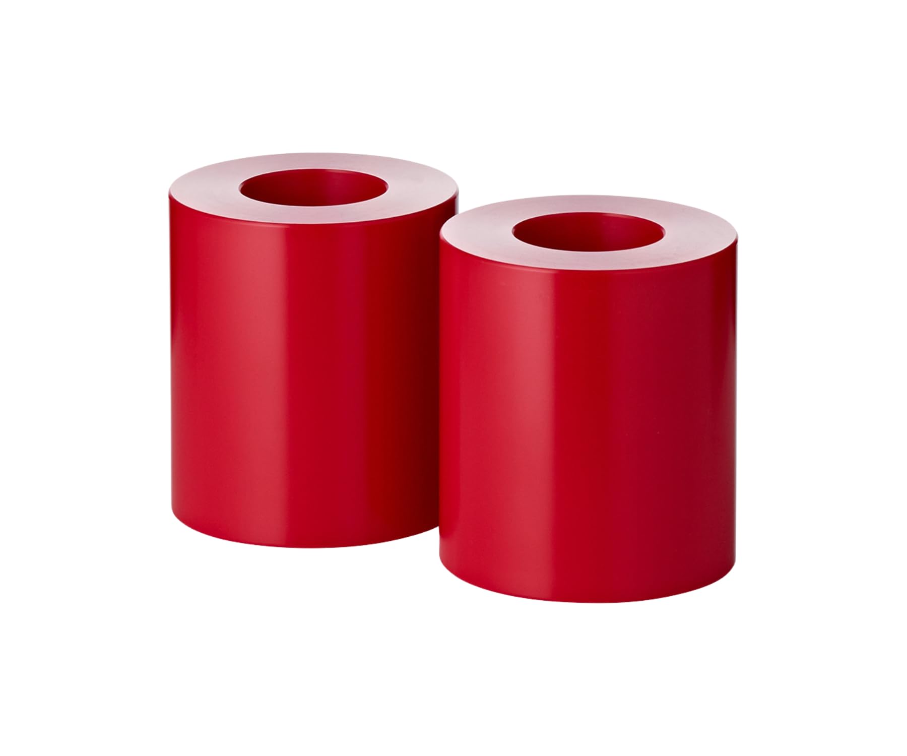 EDZARD 2er Set Teelichthalter Dauerkerze Cornelius rot (Höhe 9 cm, Durchmesser 8 cm) hitzebeständig bis 90 Grad