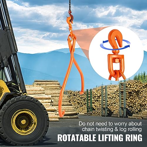 Image of VEVOR Heavy Duty Rotating Steel Lumber Skidding Tongs, 32 inch 2 Claw Log Lifting Tongs, 1543 lbs /700 kg Loading Capacity