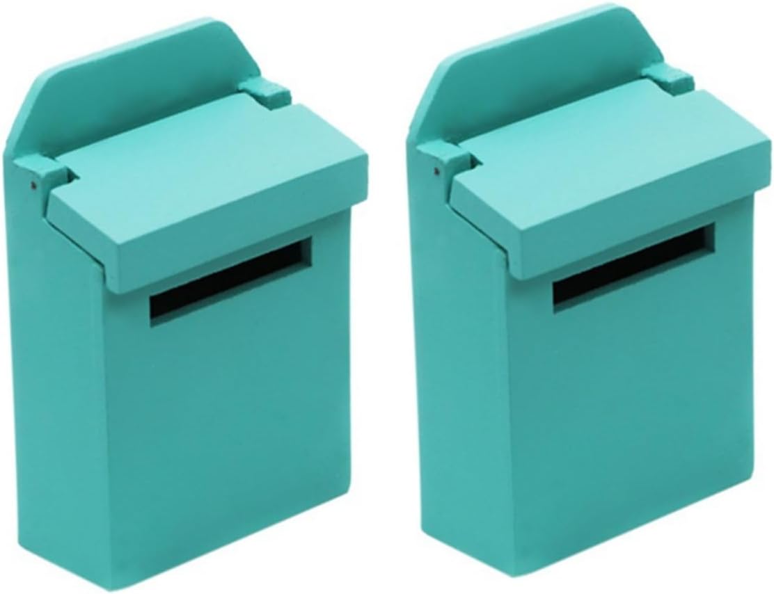 2 Pcs 1 Mini Mailbox for Playhouse Dollhouse Mailbox