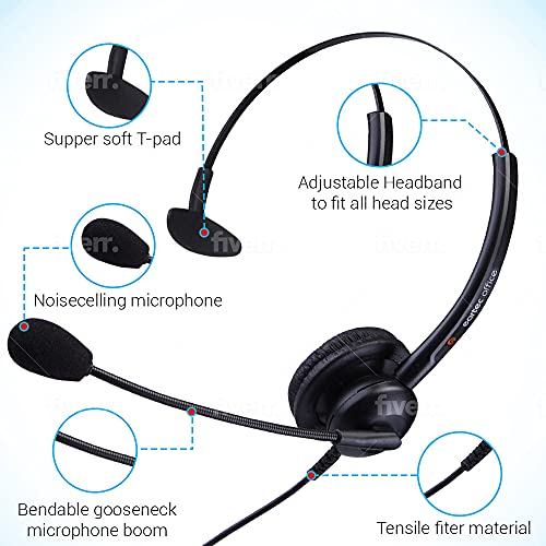 Auriculares para teléfono Polycom VVX con gran micrófono con cancelación de ruido 6