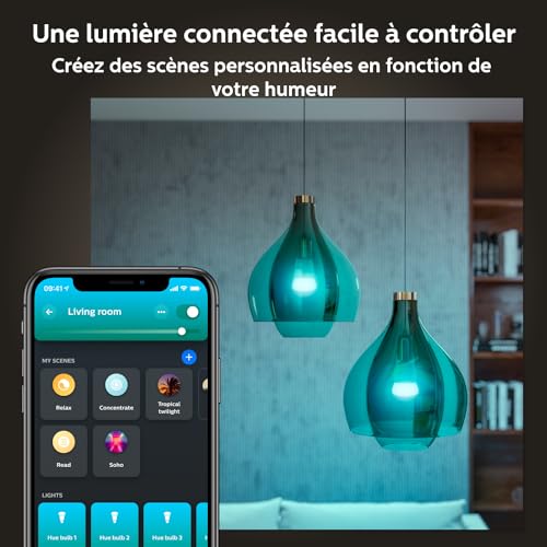 Kit de démarrage Philips Hue and Color Ambiance 3 ampoules E27 Bluetooth compatible avec Alexa Google et Homekit Neuf - vue 6