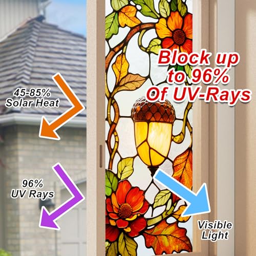 Película decorativa para ventana estilo vitral 17.7x39.3 pulgadas miniatura 4