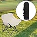 shamjina Folding Camping Chair,Beach Chair Nonslip with Organizer Bag Outdoor Moon Chair Portable Folded Chair for Garden Backyard, White