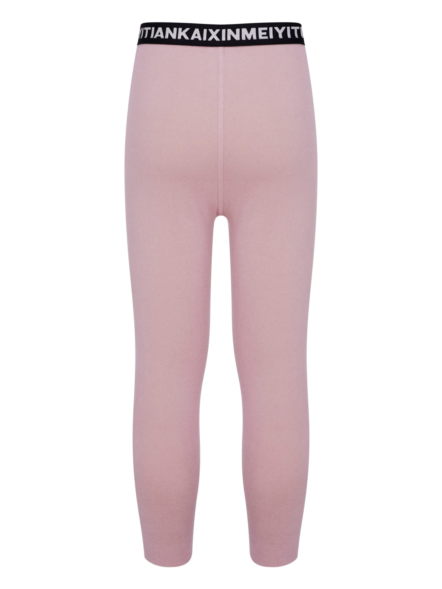 YEAHDOR Kids Girls Boys Athletic Baselayer Pants Letter Printing Sports Pants Tights Fleece Lined Compression Leggings Dark Pink 3-4 Years