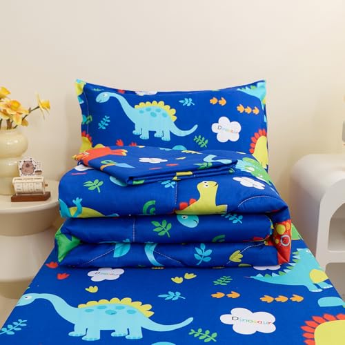 Image of Caressma Navy Toddler Bedding Set, Bed in A Bag Toddler Comforter Set