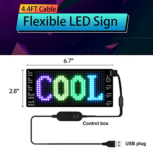 Led Light Signs For Car,App Rides Sign,Flexible Message Display Boad,Bluetooth App,Diy Editor Colours,Animations,Text, Graffiti #TOP4