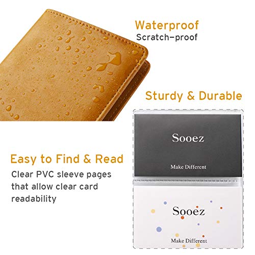 image for Sooez Leather Professional Business Card Book Holder Organizer, 240 Ca