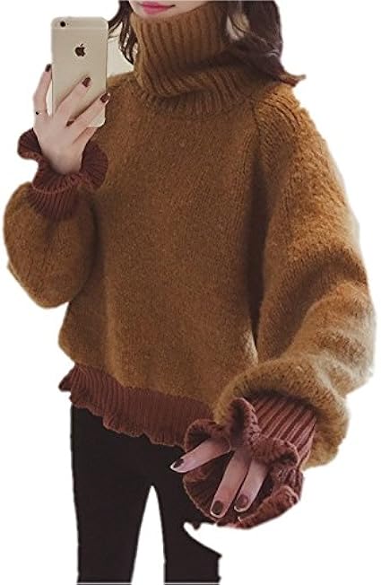 長袖セーター アクリルニット 1 14 Lサイズ ガーリー ケーブル編み ネイビー ハイネック 紺 裾フリル 裾ペプラム 新しい季節 ハイネック