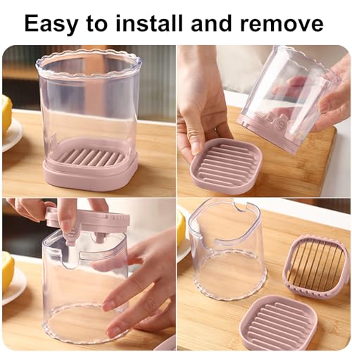 Fruit Slicer Cup: Strawberry Slicer, Strawberries Cutter Cup, Speed Cutter for Banana Grape Egg Kitchen Portable Slicing Tool(Pink) - Image 4