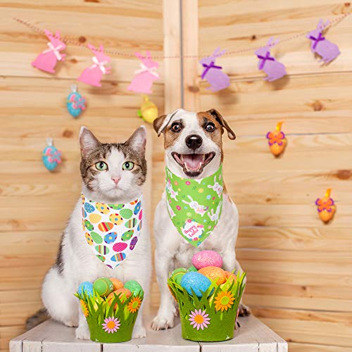 Adoggygo 4 pack easter dog bandana triangle dog scarf rabbit easter egg pattern pet bandana for small medium dogs pets 4 Adoggygo 4 pack easter dog bandana triangle dog scarf rabbit easter egg pattern pet bandana for small medium dogs pets - image 5