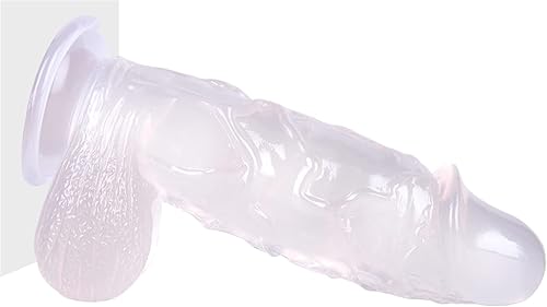Miniatura 4 de Consolador transparente realista de 10 pulgadas con ventosas fuertes, consoladores de monstruos anales suaves para mujeres, juguetes sexuales,
