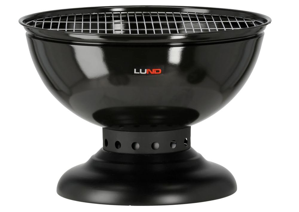 2-in-1 Feuerstelle mit Grillfunktion Ø57cm | Grill & Feuerschale aus Stahl inkl. Rost, Deckel & Schürhaken | Gartenkamin BBQ Outdoor Lagerfeuer Terrassenofen