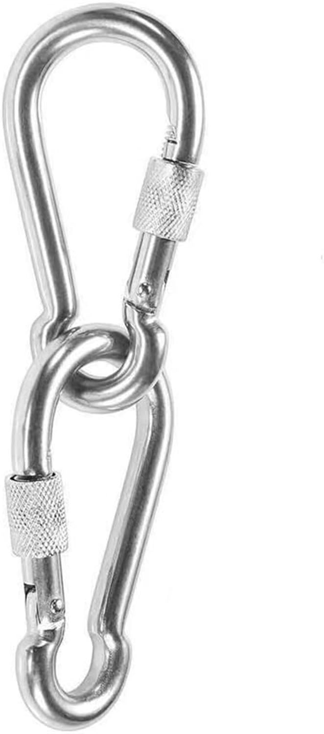 Snap Clips Snap Hooks Spring Hook with Screw Nut Stainless Steel Lock Clip Rigging Hardware(M8)