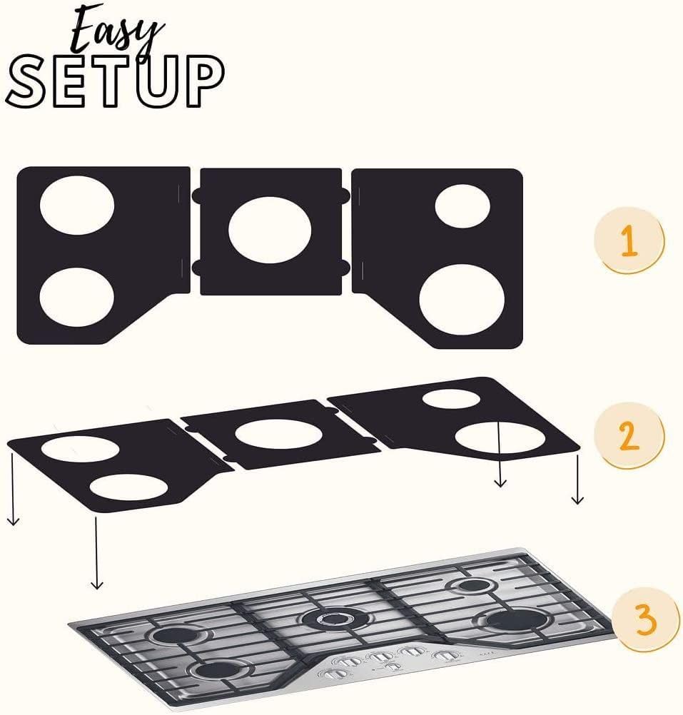 Premium Plus Stove Protectors for KitchenAid Gas Range Model KCGS550ESS01, Custom Cut, Easy to Clean Stove Liner, Made in the USA.