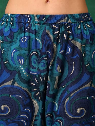 Image of NIVANA Womens Rayon Sequined Embroidered and Printed Kurta with Pant & Embroidered Dupatta | Floral Print Straight Fit Kurta Set | Round Neck with 3 /4 Sleeves | Festive & Ethnic Wear Outfit