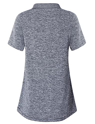 Image of MISS FORTUNE Women's Polo Shirts, Golf V-Neck Workout Tops, Moisture Wicking Ladies Golf Shirt Losse Fit for Tennis Yoga