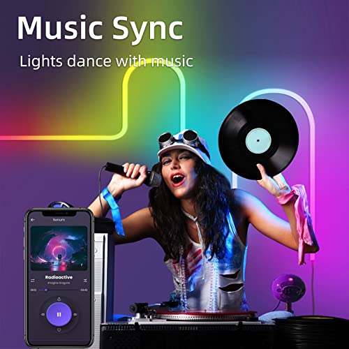 Hyrion Dynamic Neon Rope Lights 16.4Ft Outdoor Waterproof Cuttable Rgbic Rope Lights With Music Sync, Diy Design, Works With Bluetooth App, Led Strip Lights For Wall Decor Bedroom Living Game Room #TOP2