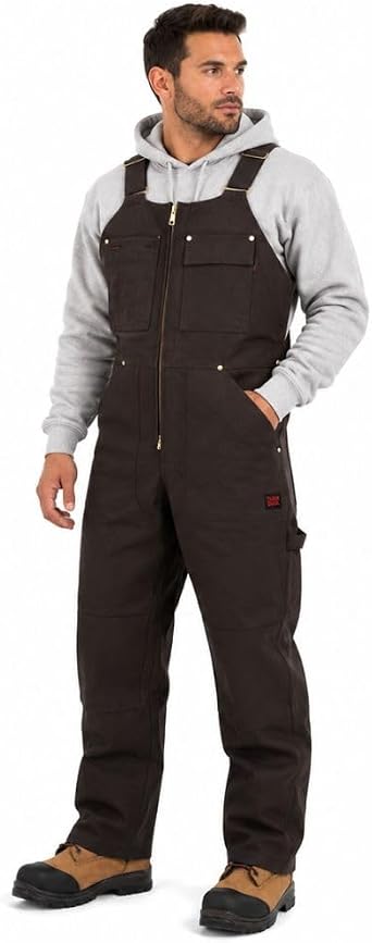 Deluxe Unlined Work Bib Overall for Men - Tough Duck Heavy-Duty Utility Overalls with Adjustable Straps and Multiple Pockets