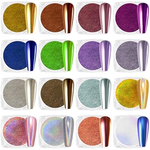 SIUSIO 16 Jars Chrome Nail Powder Kit Cover