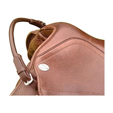 Hunters Saddlery Leather Balance Strap For Saddle - Safety Handle for A Secure Seat When Horse Riding - Black & Brown (Brown) Cover