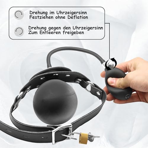 Knebel Aufpumpbar, Silikon Knebel Sex Sm Groß Penisknebel Für Bondage, Knebel Mund Dildo Schwarz Knebel Gag Inflatable Penis Mundball Verstellbarer Fetisch Sexspielzeug Mundknebel Für Frauen