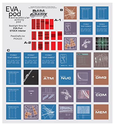 Paragrafix 1/8 Scale EVA Pod Display Screen Labels Decals PGX223