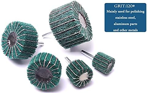 ATOPLEE 5pcs 25/30/40/50/60mm Coarse Fleece Interleaf Flap Sanding Wheels Pad for Rotary Tools