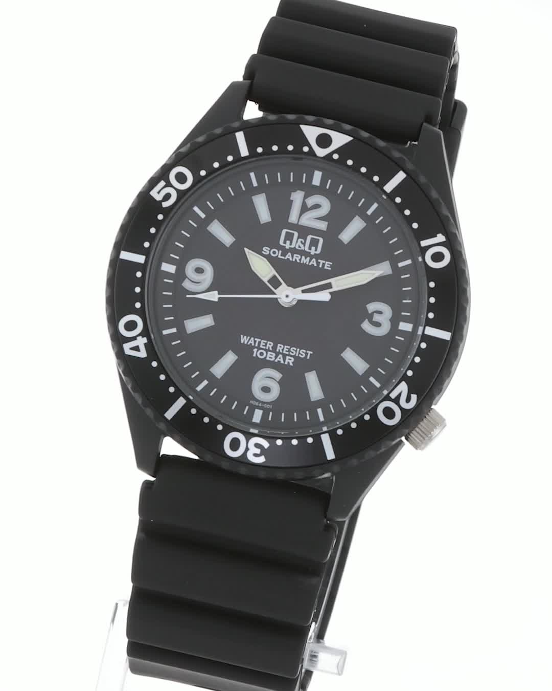 Amazon | [シチズンQ&Q] ソーラー腕時計 10気圧防水 アナログ ウレタン