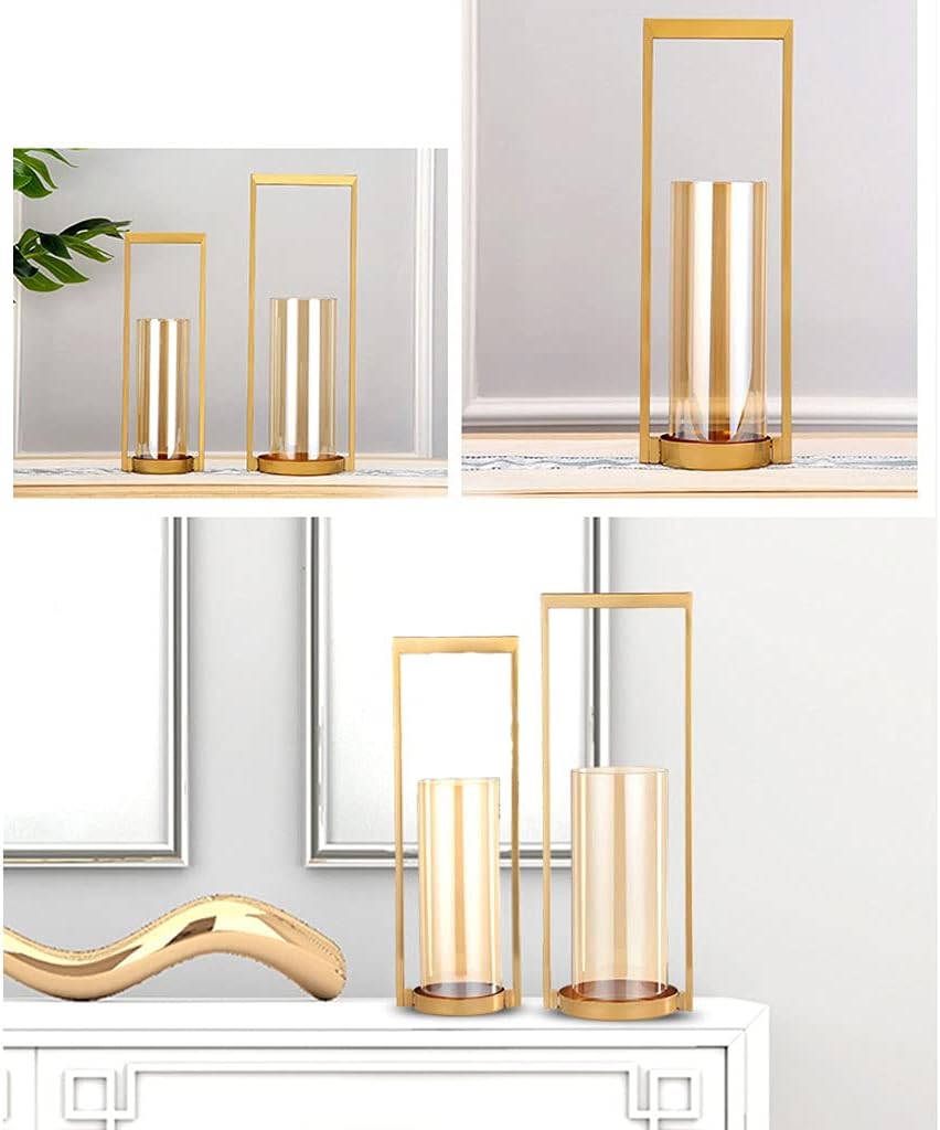 Glass Candlestick Romantic Candlelight Dinner Modern Minimalist Living Room Dining Table Creative Home Decoration Ornaments Candlestick (Size : M) ()