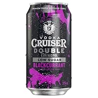 Vodka Cruiser Double Blackcurrant, Low Sugar, Refreshing Flavoured Pre-Mixed Vodka Drink, 6.8% ABV, 375mL (Case of 24 Cans)