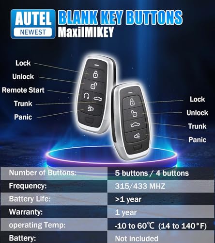 Llave inteligente Autel programable de 315 y 433 MHz con botones básicos 2