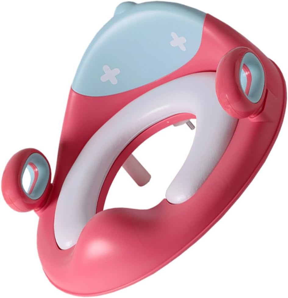 Potty Training Seat with Ergonomic High-back and Anti-slip Handles Toilet Trainer Cushion Ring for Boys and Transition Seat with Splash Guard for Independent Potty Training