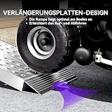 FACHNUO Stabile Aluminium-Rampen 100x30 cm | Laderampe, 680 kg Tragfähigkeit, rutschfest für Schuppen/Rasenmäher | Für Schneefräsen, Motorräder, Crossbikes & ATVs | 2er-Set, Silber