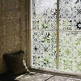 ChicSkin Kunstgeätztes Glas Folie für Fenster, Fliesenmuster milchglasfolie, verdickung kein kleber fensterfolie, Geeignet für Wohnzimmer, Küche, Schlafzimmer, Büro fensterdekoration 58X193CM