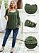Siddhe Plus Size Tops for Women Puff Long Sleeve Sweater Square Neck Oversize Tunic Button Casual Loose Knit Trendy Clothing Warm Fall Winter Fashion (Amry Green,XXXL)