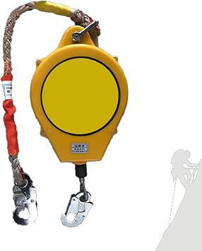 Self Retracting Lifeline Cable,Fall Arrest Protection Retractable Lanyard for Working at Height,Safety Industrial Equipment with Rebar Hook,Protect Personal Safety,7M (3M)