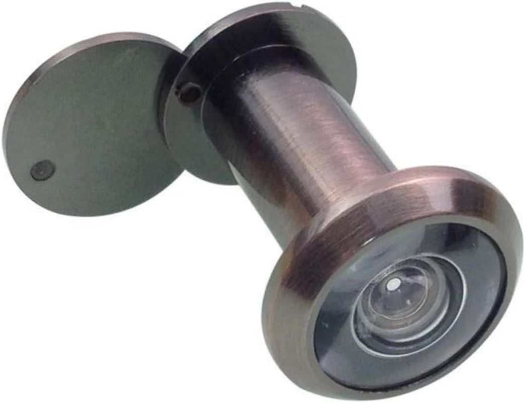 Copper Door Viewer with Large Viewing Angle Pinhole, Prying-Resistant | Rear Lid Included, Silver Finish, for Hotel and Home Doors, Easy to Operate, Lasting Use