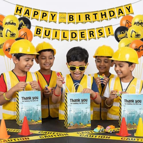 Image of Party Propz Construction Theme Birthday Return Gifts for Kids - 70 Pcs,3D Toys,Tool Pen,Key Chain,Eyeglasses,Slap Bands, Gift Bag, Construction Theme Decoration, Birthday Return Gift for Kids 6-12