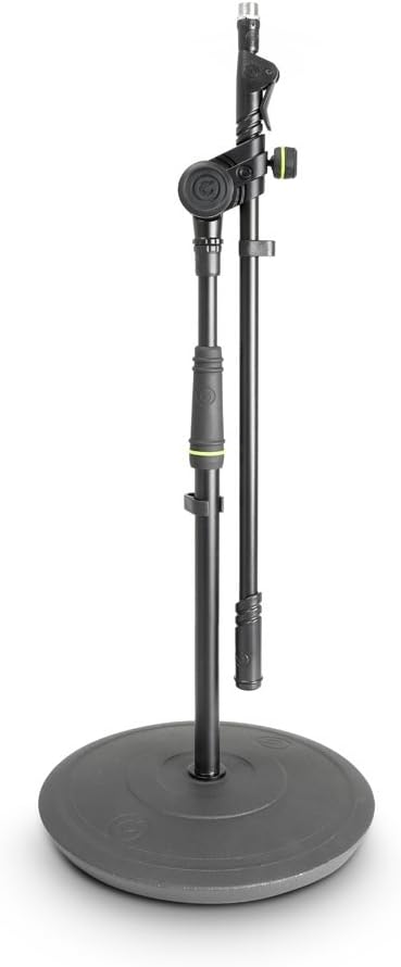 Gravity MS 2222 B Short Microphone Stand with Round Base and 2-Point Adjustment Telescoping Boom (GMS2222B)