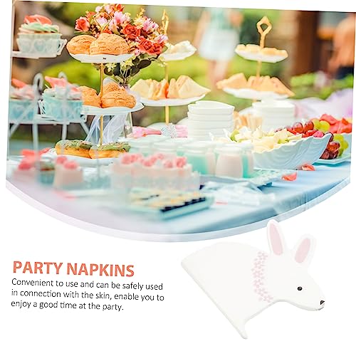 SEWOART 20 Folhas De Tecido De Coelho Guardanapo De Aniversário Guardanapos De Papel Suprimentos Par