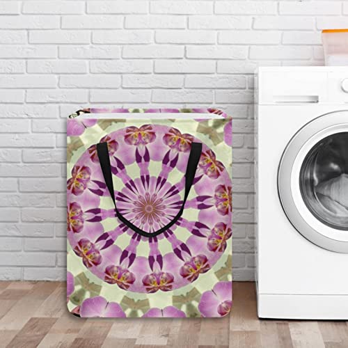 Personalized Waterproof Laundry Hamper With Handles For Bedroom, Bathroom, Dorm, Bohemian Mandala Flower (4) #TOP2
