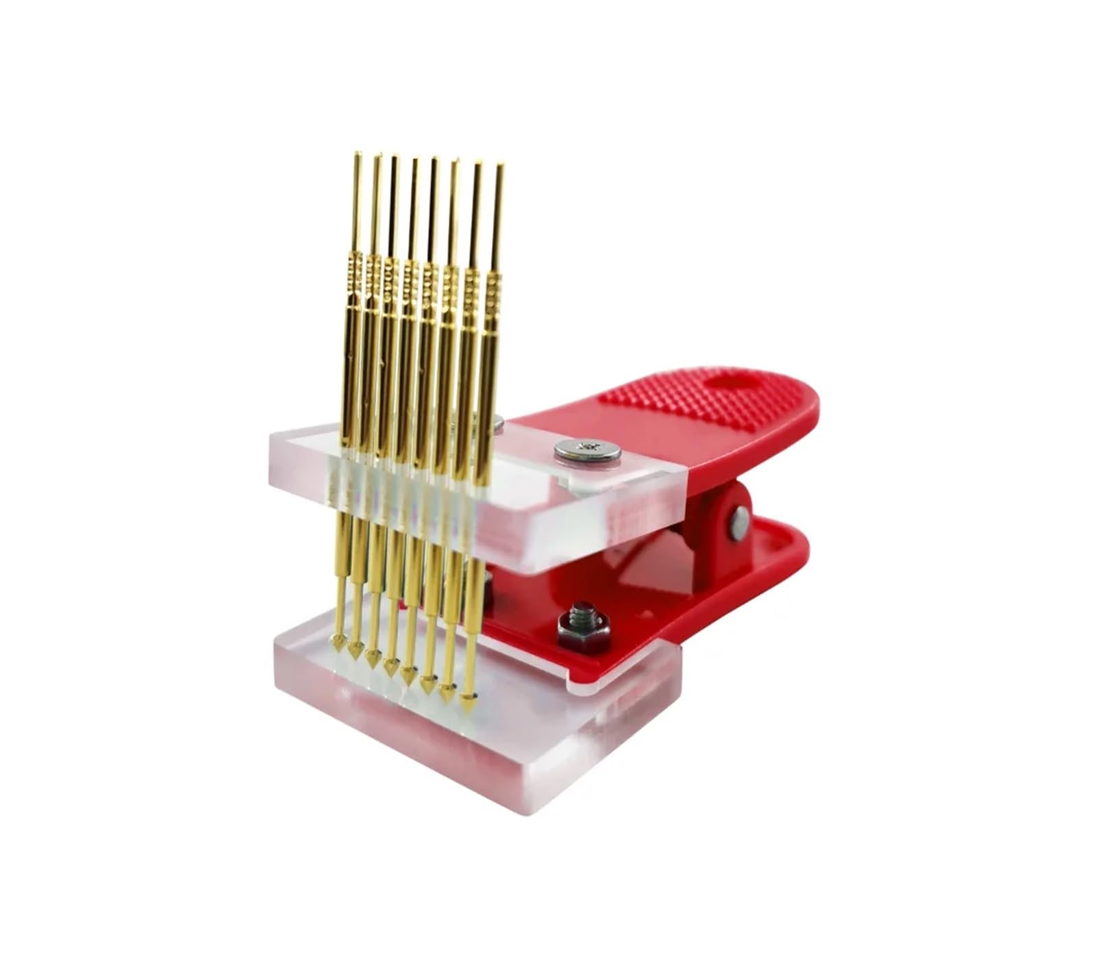 VNJUGF Pozłacane 3P 4P 5P 6P 7P 8P 9P 10P Narzędzie do zaciskania sondy PCB Program do pobrania Burn 2.54mm Pin Pitch Clamp Fixture wanglan(2.54mm 1x9Pin)